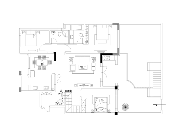 羅佳-遠洋和平府現代中式 220㎡-一樓戶型圖.jpg